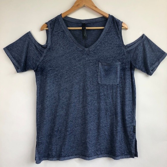 Tops - Seven7 Cold Shoulder T-Shirt Top Blouse Large Blue